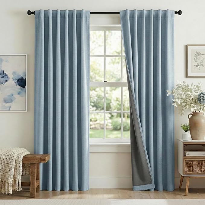 RYB HOME Linen Texture Curtains by RYBHOME