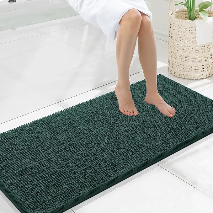 Smiry Luxury Chenille Bathroom Rugs 47x20, Extra Soft and Absorbent Shaggy Bath by Smiry