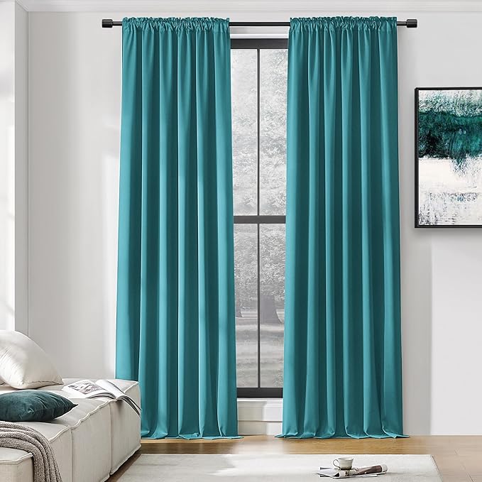 DONREN 108 Inches Length Rod Pocket Curtains by DONREN