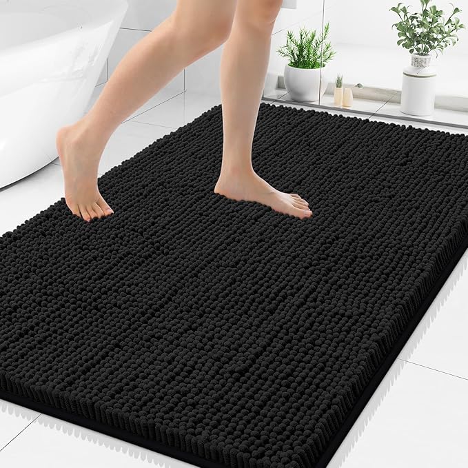Smiry Luxury Chenille Bathroom Rugs 44x32, Extra Soft and Absorbent Shaggy Bath by Smiry