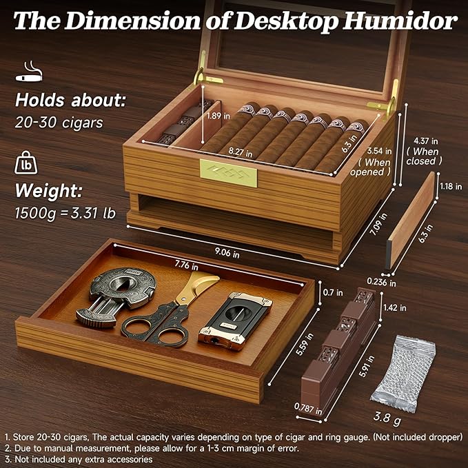 TISFA Cigar Box Handcrafted Humidor - Image 2