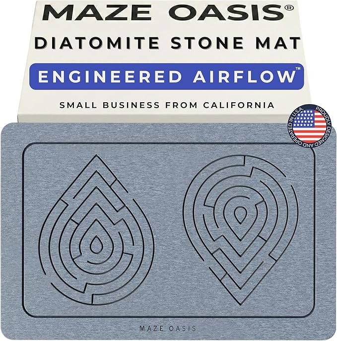 Stone Bath Mat – Diatomaceous Earth Dish Drying Mat by MAZEOASIS