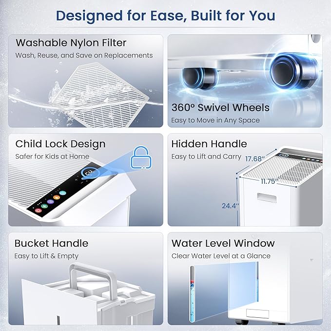 6, 000 Sq.Ft Most Efficient Energy Star 2025 Dehumidifier, Vellgoo Max 140 - Image 7