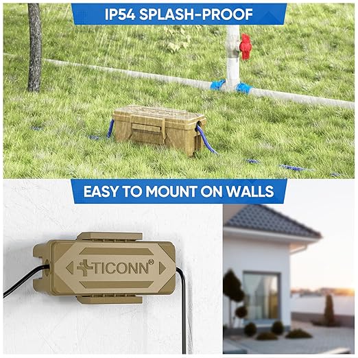 TICONN Outdoor Electrical Box, IP54 Splash-Proof Outdoor Extension Cord Cover - Image 6