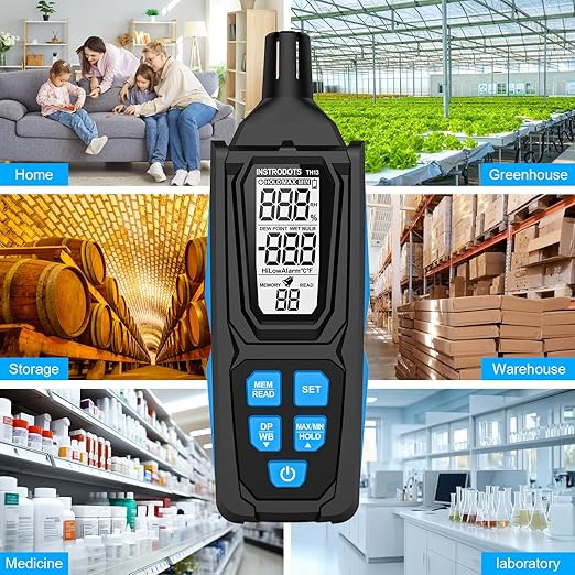 Temperature Humidity Meter, High Precision Digital Psychrometer Hygrometer - Image 8