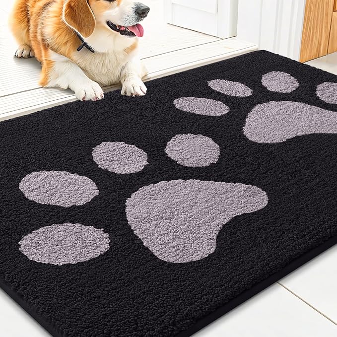 Smiry Dog Door Mat for Muddy Paws, Absorbs Moisture and Dirt, Low-Profile by Smiry