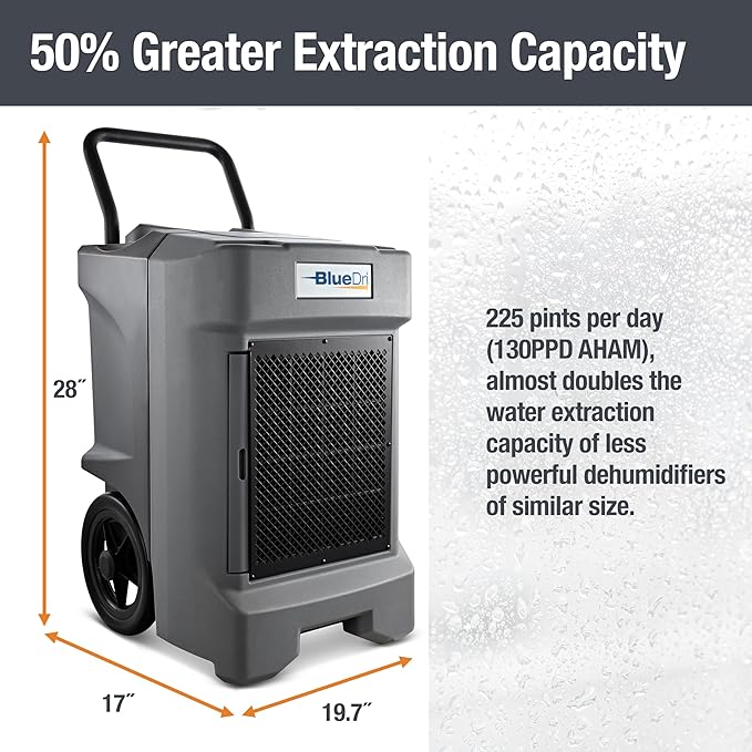 BlueDri BD-130P 225PPD Industrial Water Damage Equipment Commercial Dehumidifier - Image 3