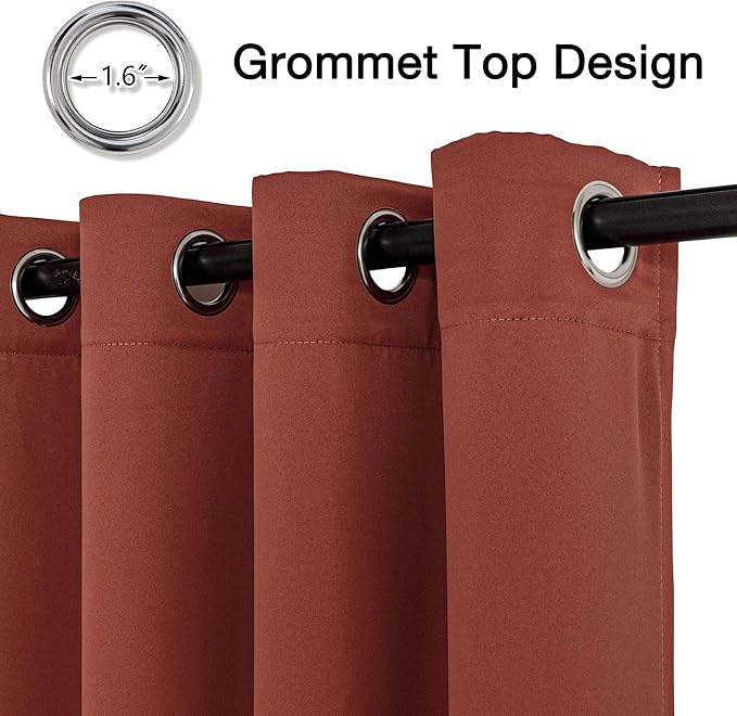 MYSKY HOME Brick Red Blackout Curtains - Image 5