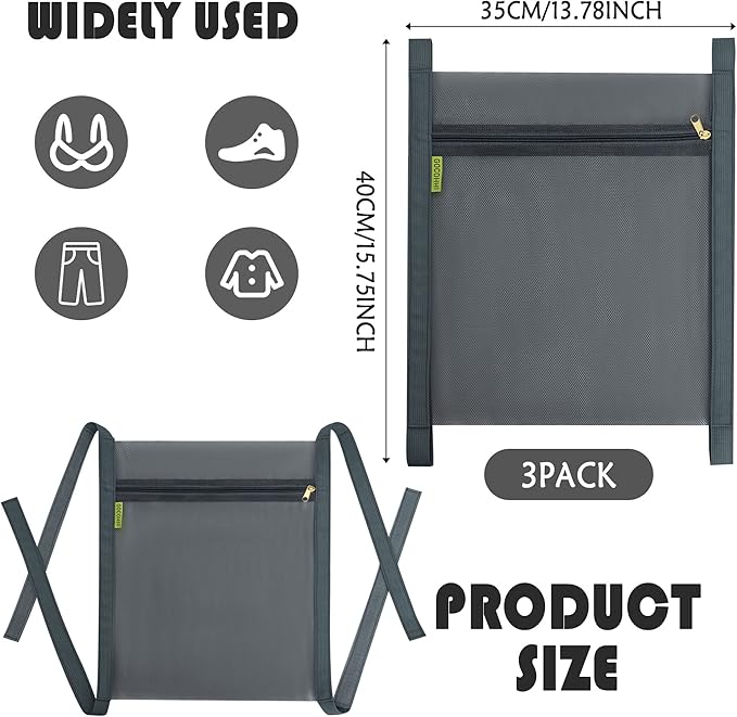 Sneaker Wash & Dry Net Bag for Dryer, 15.7x13.8 Inch Large HoneyComber Mesh Bags - Image 2