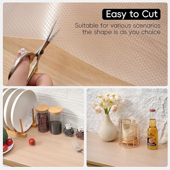 Shelf and Drawer Liner for Kitchen Cabinet, Non Adhesive Durable EVA Shelf Paper - Image 4