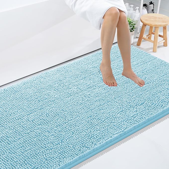 Smiry Luxury Chenille Bathroom Rugs 59x35, Extra Soft and Absorbent Shaggy Bath by Smiry