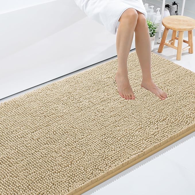 Smiry Luxury Chenille Bathroom Rugs 71x47, Extra Soft and Absorbent Shaggy Bath by Smiry
