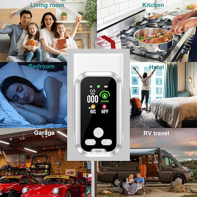 4in1 Plug in Smoke & Carbon Monoxide Detector Combination Builti-in 2000mAh - Image 8