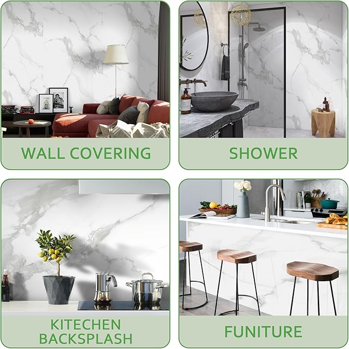 Marble Peel and Stick Waterproof Wall Paneling, Covers 38.75 Sq. Ft. - Image 5