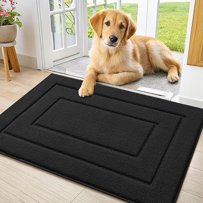 Smiry Dog Door Mat for Muddy Paws, Absorbs Moisture and Dirt, Low-Profile by Smiry