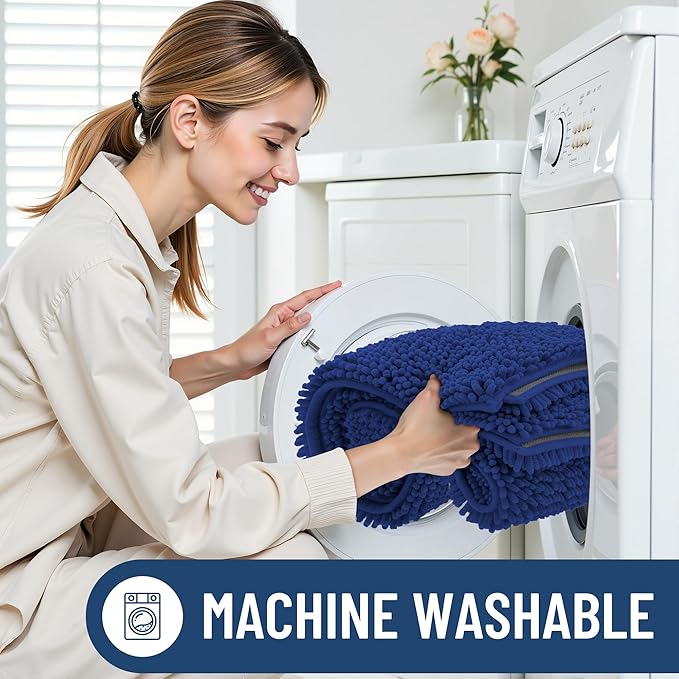 Smiry Luxury Chenille Bathroom Rugs 24x16, Extra Soft and Absorbent Shaggy Bath - Image 6