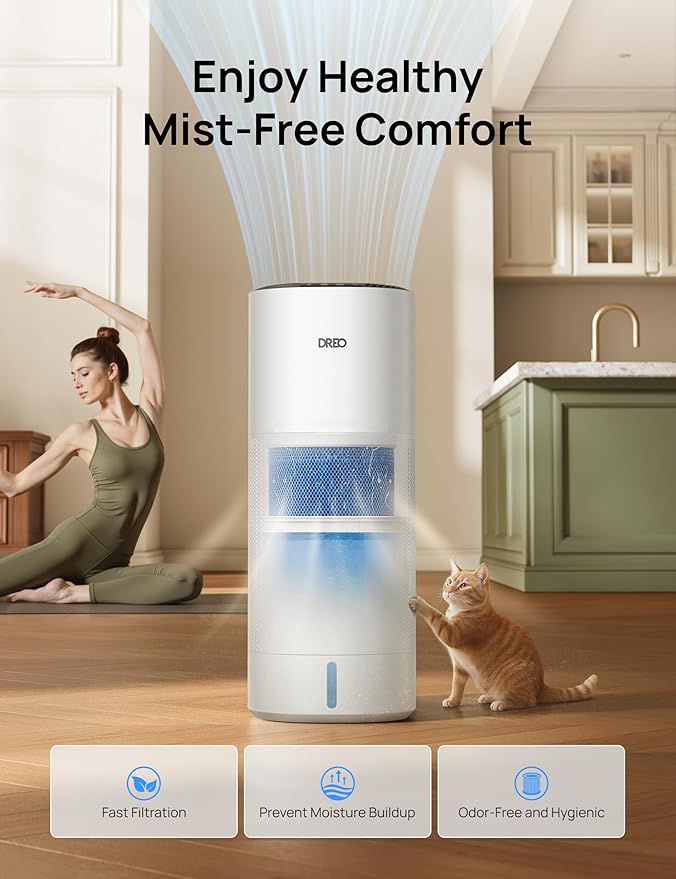 DREO Smart Evaporative Humidifier Large Room up to 1000ft², 800ml/h High Output - Image 4