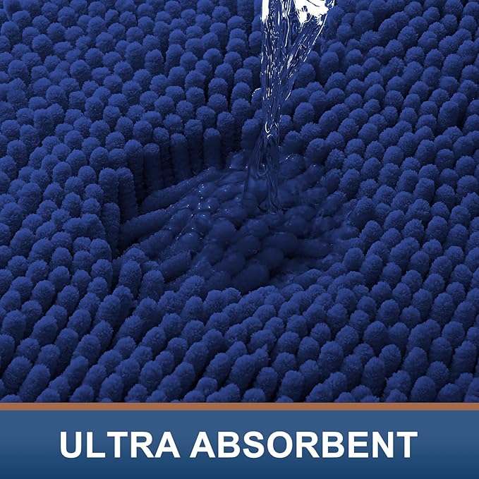 Smiry Luxury Chenille Bathroom Rugs 36x24, Extra Soft and Absorbent Shaggy Bath - Image 4