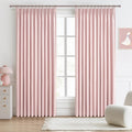 Baby Pink Blackout Curtains 70 Inches Extra Wide Pinch Pleated by QJMYDECO