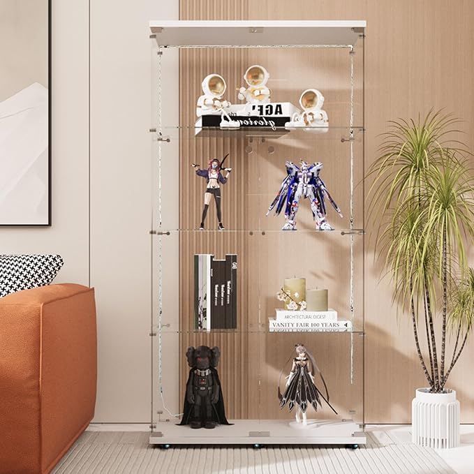 Yoluckea 4 Tiers Glass Display Cabinet - Image 7