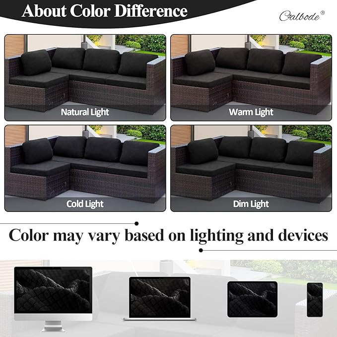 8Pcs Outdoor Stretch Cushion Covers, Waterproof Outdoor Chair Cushion Covers - Image 5