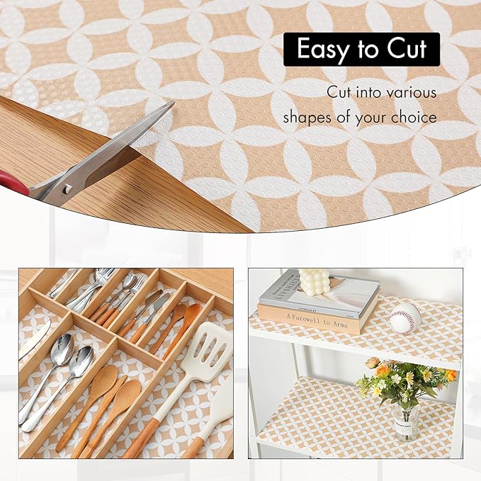 Cooyes Shelf Liner for Kitchen Cabinets – Non-Adhesive Waterproof EVA Liner for - Image 4