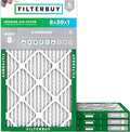 Filterbuy 8x30x1 Air Filter MERV 8 Essential Dust & Allergy Defense, by Filterbuy
