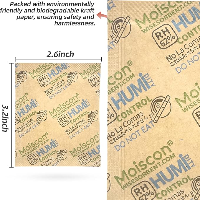 225 Pack 62% RH 8 Gram Two-Way Humidity Control Packs - Image 3
