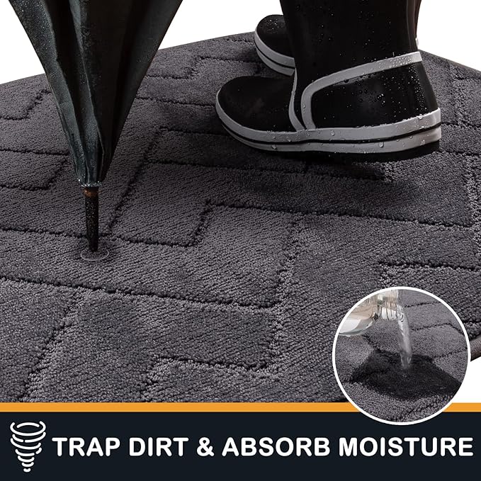 PURRUGS Dirt Trapping Door Mat 32" x 70", Non-Slip Machine Washable Entry Rug - Image 5