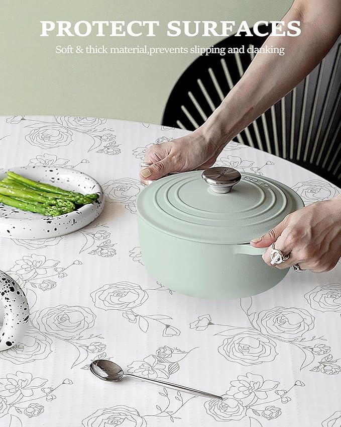 Floral Drawer Liner for Kitchen Cabinets Non-Adhesive Shelf Liner Non-Slip - Image 2