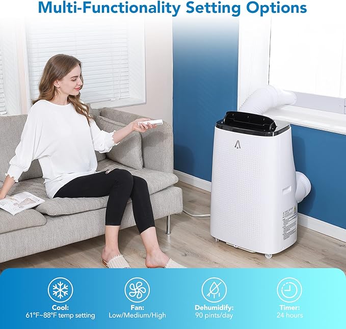 Portable Air Conditioner 14, 000 BTU, 3-in-1 Dehumidifier & Fan Modes, Floor AC - Image 3