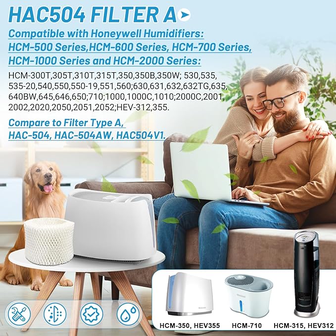 Lemige 6 Pack HAC-504 Humidifier Filters - Image 2