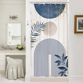 Small Stall Boho Shower Curtain 36Wx72H RV Blue Modern Mid Century Abstract by MitpokBrand