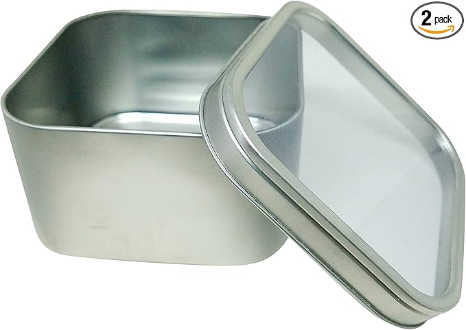 Square Metal Tin Box Storage Containers by PaperMart