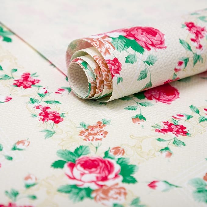 12" W x 60" L Floral Drawer and Shelf Liner by DwellAid