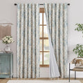 jinchan Blackout Linen Blend Curtain Floral Blackout Curtains by JINCHAN