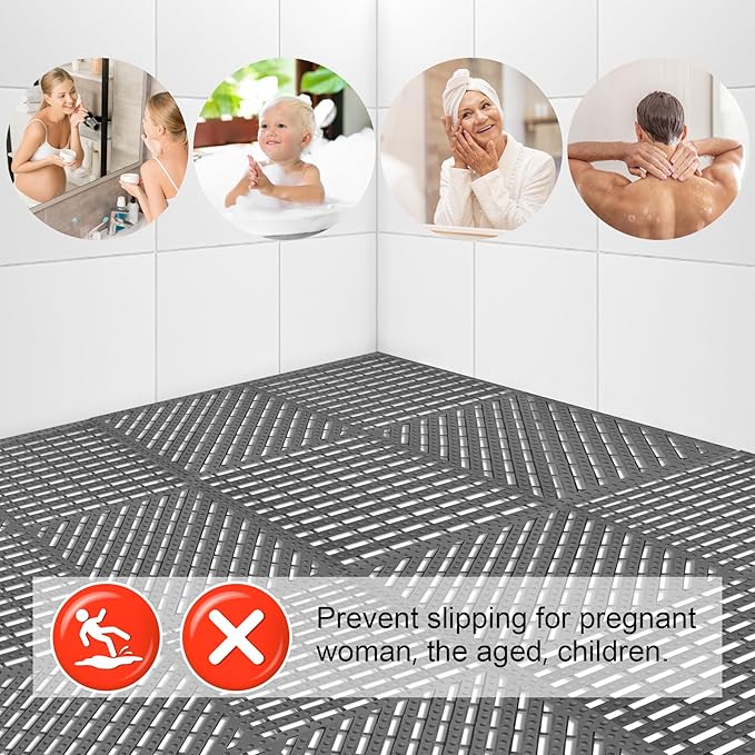 MYFAMIREA Modular Interlocking Cushion 12 Pack 11.8" x 11.8" Rubber Floor Tiles - Image 6