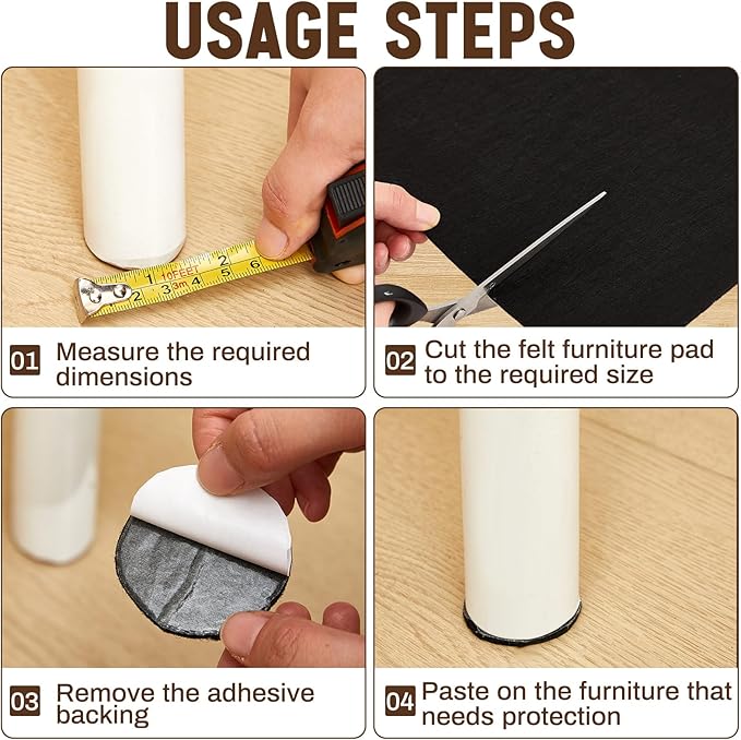 Large Felt Furniture Pads 16 x 60 Inch Non Slip Self Adhesive Heavy Duty - Image 5