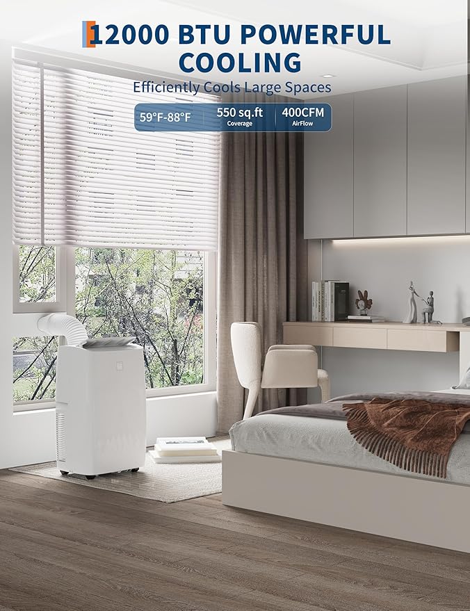 GarveeHome 12, 000 BTU Portable Air Conditioner - Image 2