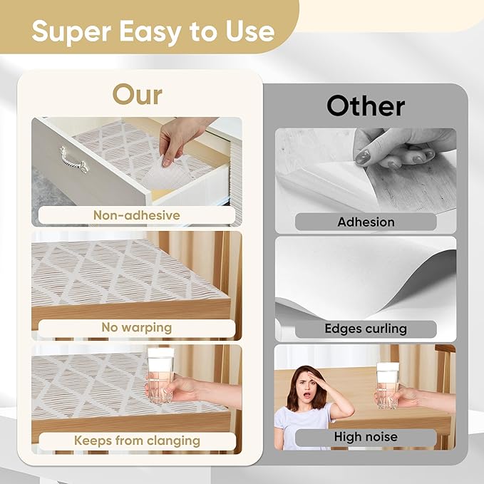 Drawer and Shelf Liner for Kitchen Cabinet, Tool Box Waterproof Non Adhesive - Image 6