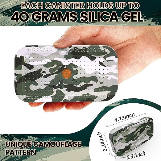 40 Gram Gun Safe Dehumidifier Camouflage, Rechargeable Desiccant Canister - Image 3