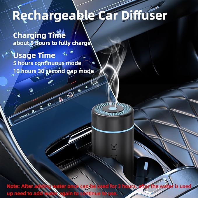 100ML Car Diffuser, USB Rechargeable Battery Operated, Powered Cordless - Image 2