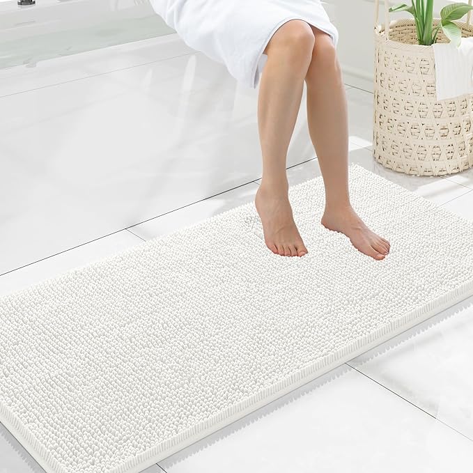Smiry Luxury Chenille Bathroom Rugs 47x20, Extra Soft and Absorbent Shaggy Bath by Smiry