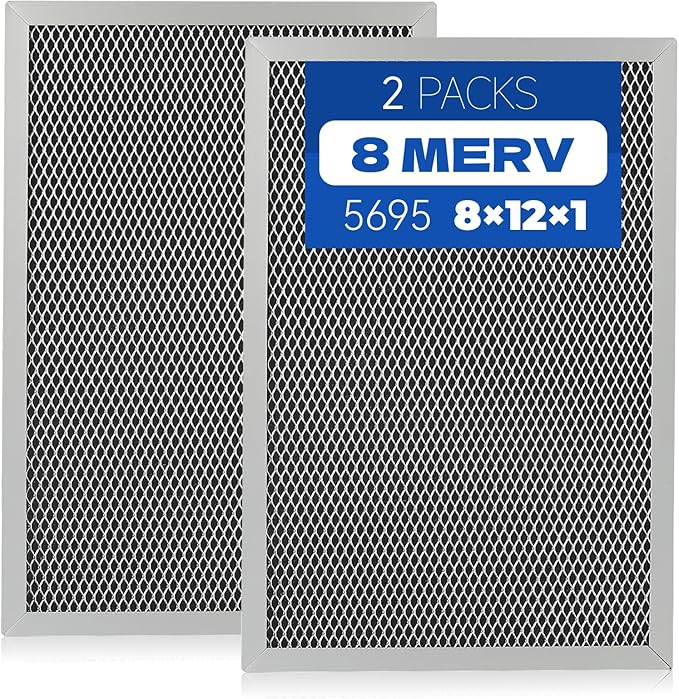 2-Packs 5695 Washable MERV 8 Dehumidifier Filter 8x12x1 Compatible by XFIBER
