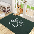 OLANLY Dog Door Mat for Muddy Paws 48x30, Paw Print Design, Absorbs Moisture by OLANLY