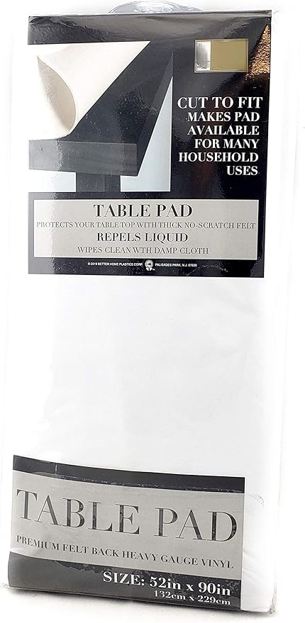 Felt Back Vinyl Table Pad 52" x 90" – Cut-to-Fit Waterproof Table Protector - Image 2