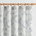 jinchan Floral Curtains 96 Inches Long Blue Flower Linen Farmhouse Curtain by JINCHAN
