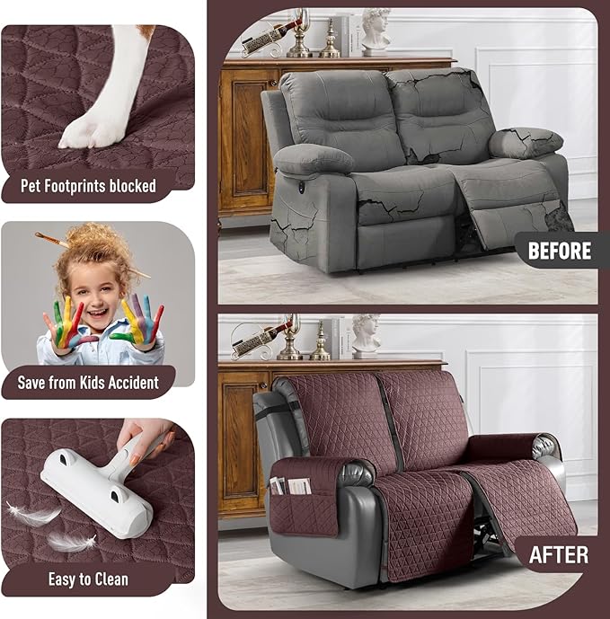 TAOCOCO 100% Waterproof Recliner Cover, Non-Slip Washable Reclining Couch Cover - Image 2