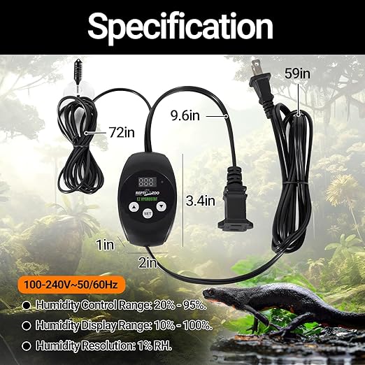 REPTI ZOO Reptile Digital Hygrometer Controller LED Humidistat Reptile Humidity - Image 3