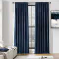 DONREN 108 Inch Length Navy Blue Curtain Panels/Drapes by DONREN